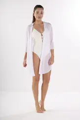 Chemise com botão e sem gola
